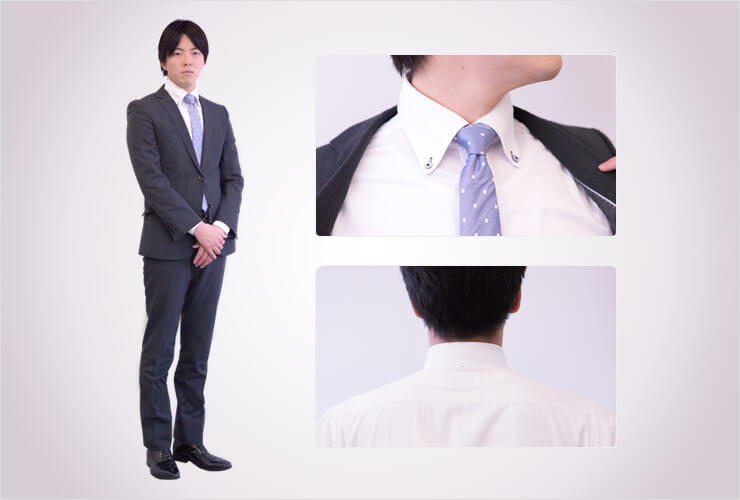 面接で着用するワイシャツの襟元