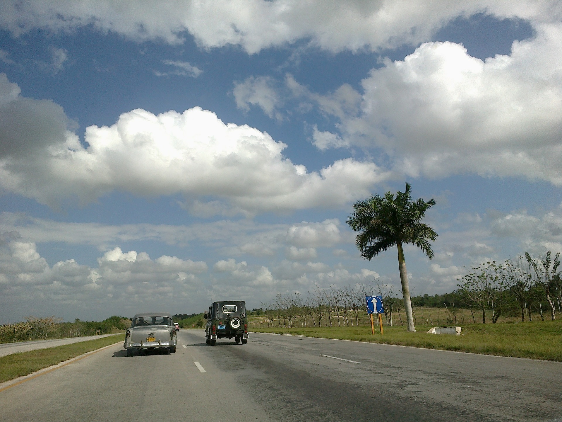 Driving down the beach road in Cuba